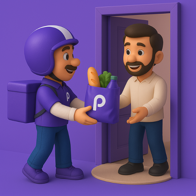 Padash courier delivering groceries